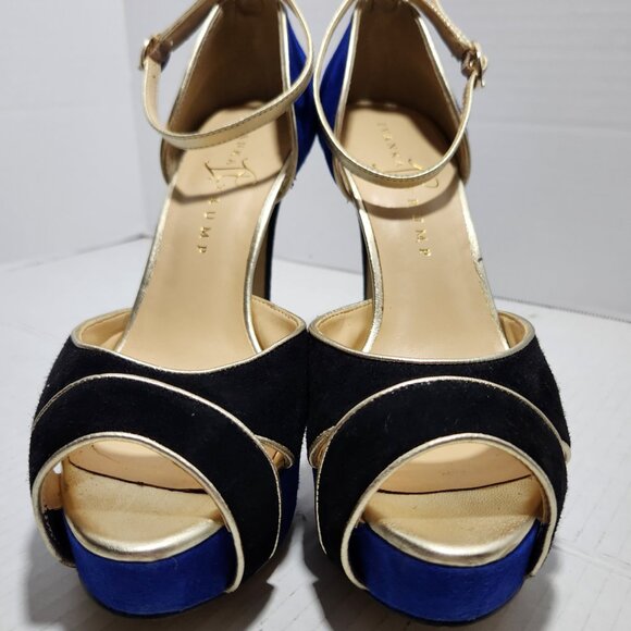 Ivanka Trump Kyra2 Peep-toe Suede Platform High Heels - Picture 4 of 11